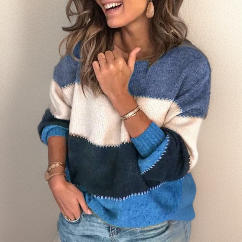 Léa™ | Pull rayé luxe douillet